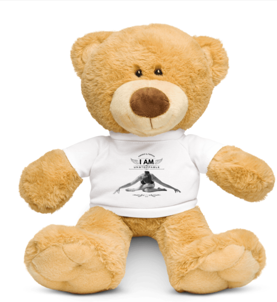 I Am Unstoppable™ 🧸 Serenity Pose Yoga Bear Rock'n a Tee - Your Daily Reminder to Align, Breathe, and Believe